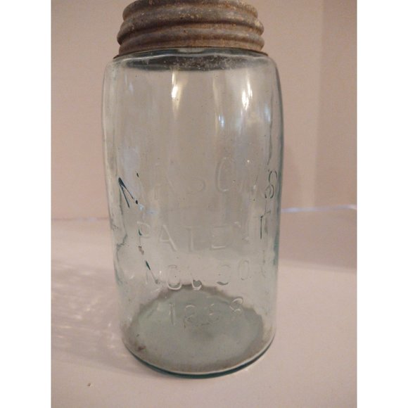 MASON’S PATENT NOV 30th 1858 Keystone Jar With Ball Lid Rare - Picture 1 of 2